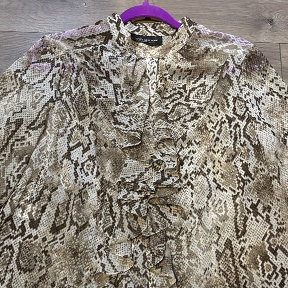 Jones New York Brown Patterned Top - Picture 5 of 6